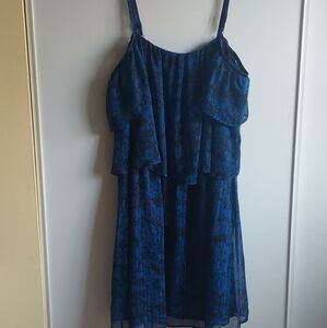 Blue Cold Shoulder Dress